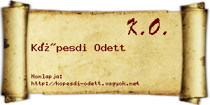Köpesdi Odett névjegykártya